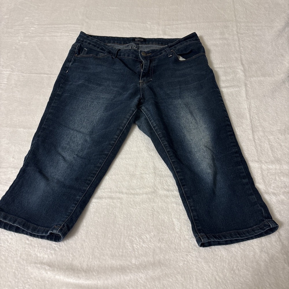 Bee & Ceci Womens Size 13 Dark Wash Stretch Denim Bermuda Shorts